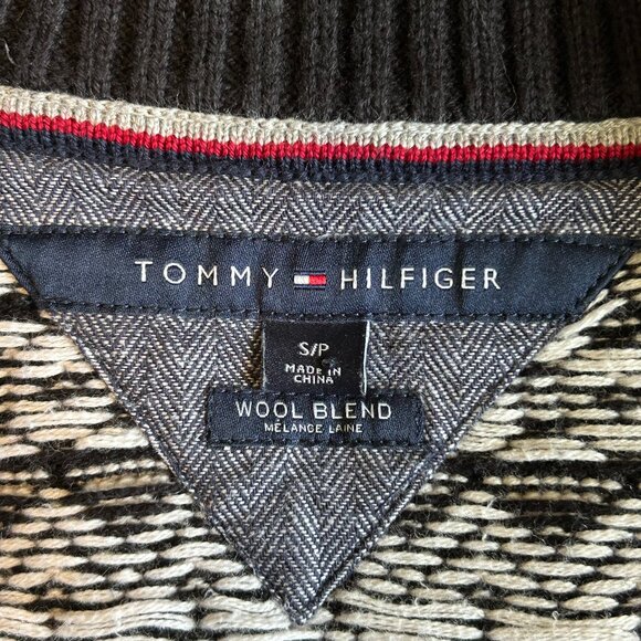 TOMMY HILFIGER Nordic Knit Fair Isle Zip Jacket - Cotton Wool Blend - Men S Wm M - Picture 5 of 8